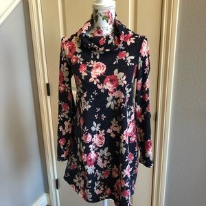 Floral sweater dress/tunic